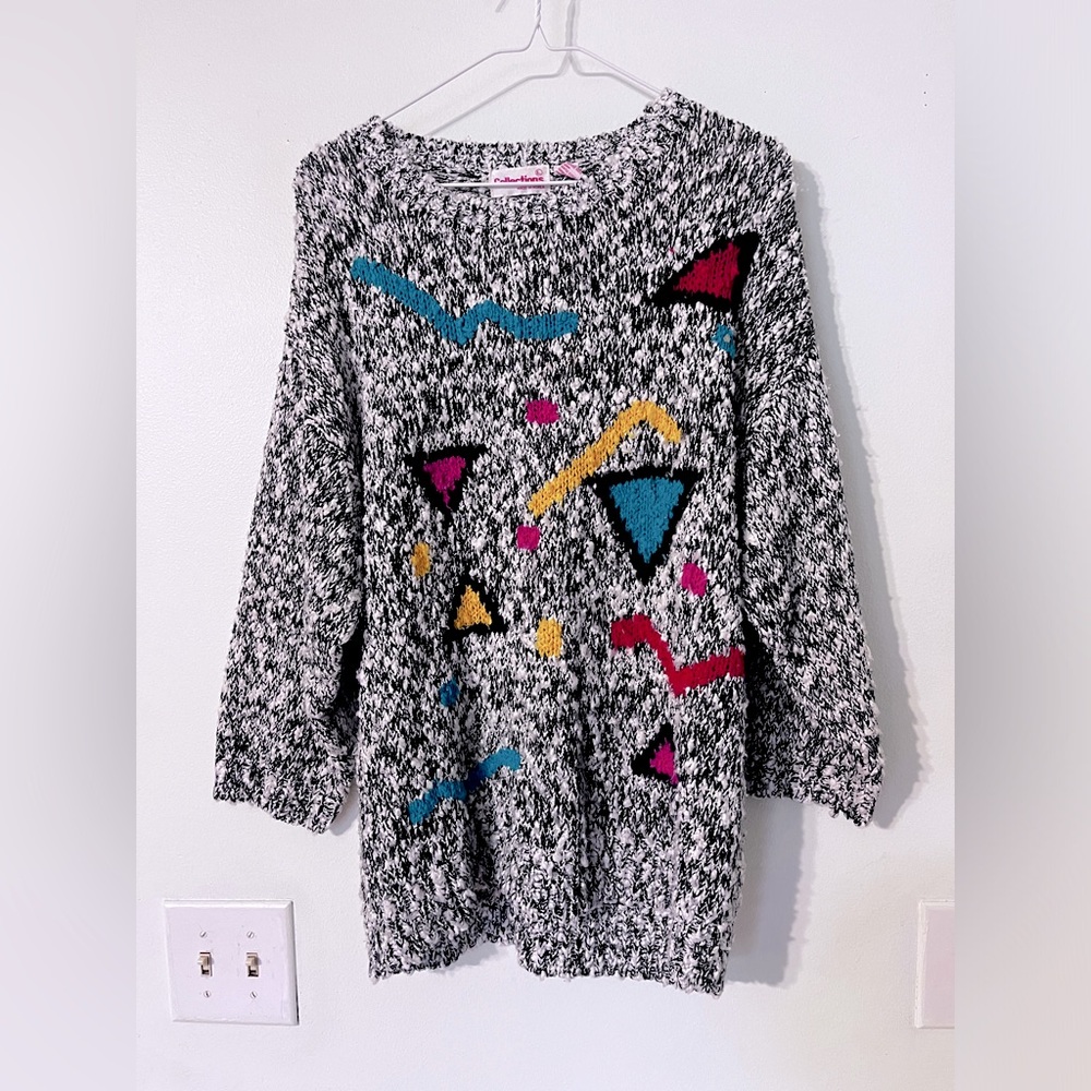 80s style sweater.